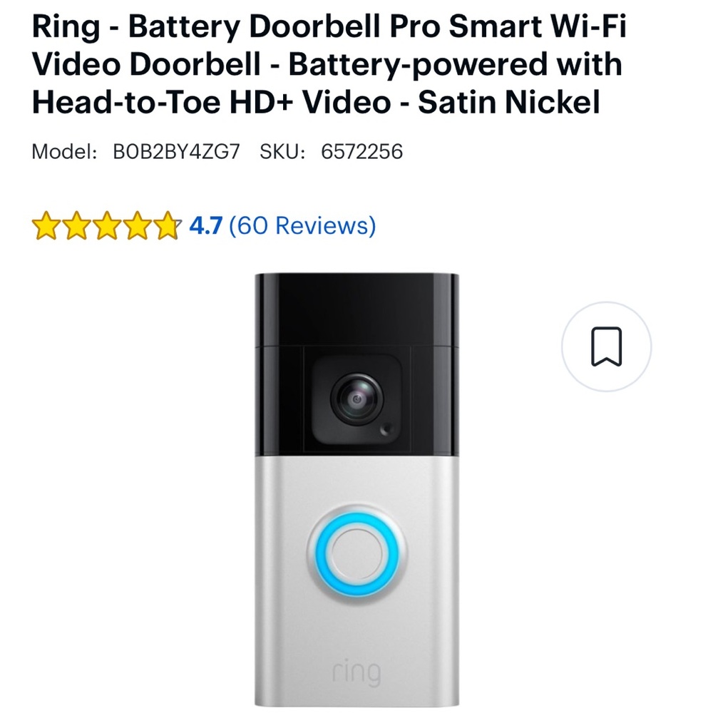 *NEW* Ring - Battery Doorbell Pro Smart Wi-Fi